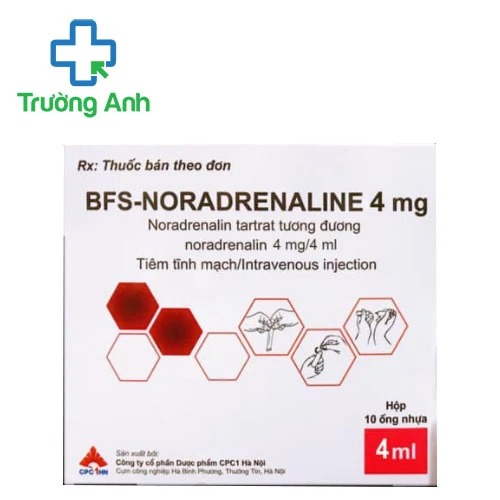 BFS-Noradrenalin 4mg - Thuốc chỉ định làm tăng huyết áp hiệu quả