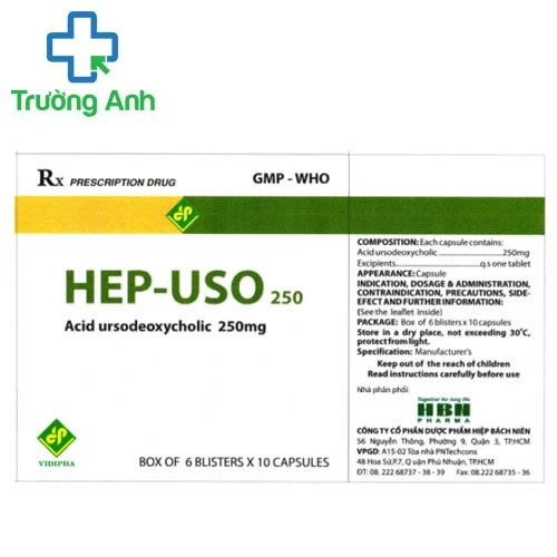 Hep-USO 250 - Thuốc điều trị viêm gan mãn tính, rối loạn ở đường mật