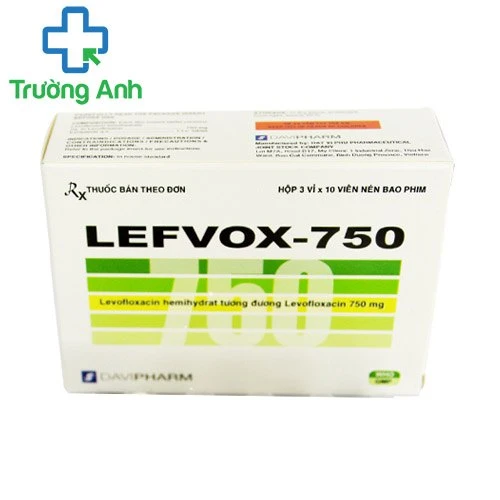 Lefvox-750 Davipharm - Thuốc điều trị viêm phổi mắc phải cộng đồng