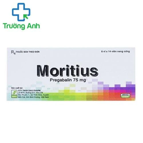 Moritius 75mg - Thuốc điều trị đau thần kinh, động kinh, rối loạn lo âu