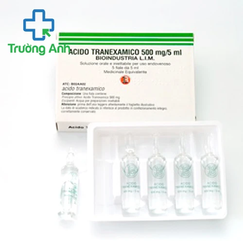 Acido Tranexamico 500mg/5ml Bioindustria - Thuốc phòng và điều trị chảy máu