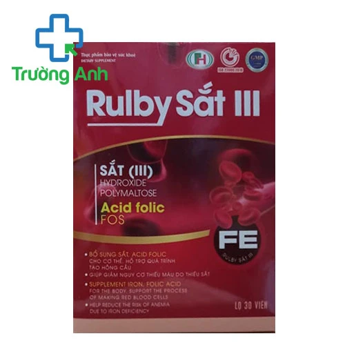 Rulby Sắt III - Giúp giảm nguy cơ thiếu máu do thiếu sắt hiệu quả