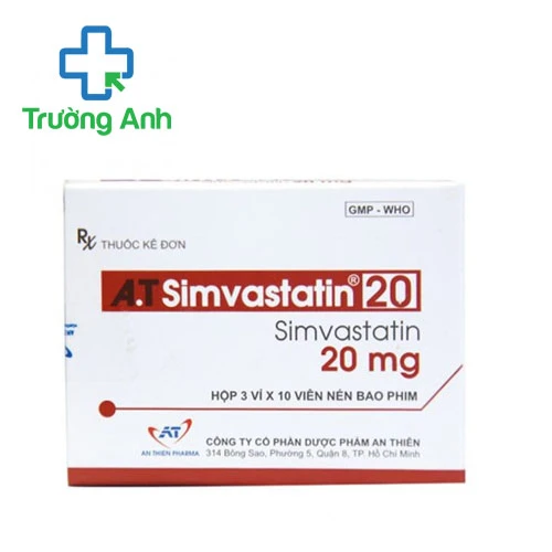 A.T Simvastatin 20 - Thuốc điều trị tăng Cholesterol máu hiệu quả của An Thiên