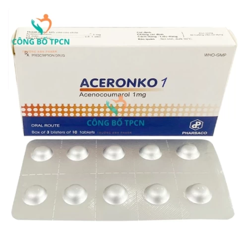 Aceronko 1mg - Thuốc phòng và điều trị huyết khối tĩnh mạch của Pharbaco