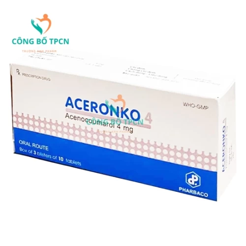 Aceronko 4 - Thuốc điều trị bệnh tim gây tắc mạch, nhồi máu cơ tim