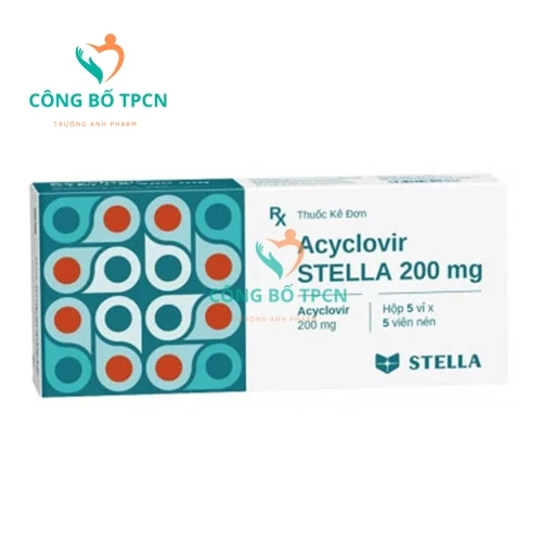 Acyclovir Stella 200mg - Thuốc điều trị bệnh nhiễm virus HSV, VZV