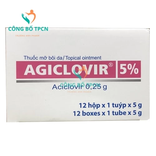 Agiclovir 5% Agimexpharm - Thuốc điều trị nhiễm Herpes simplex hiệu quả (10 hộp)