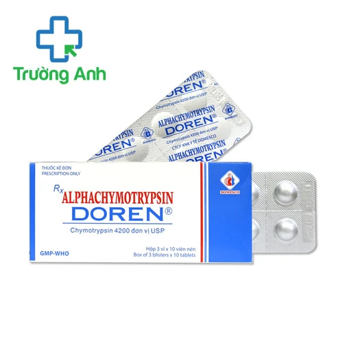 Alphachymotrypsin Doren 4200IU Domesco - Thuốc điều trị phù nề hiệu quả