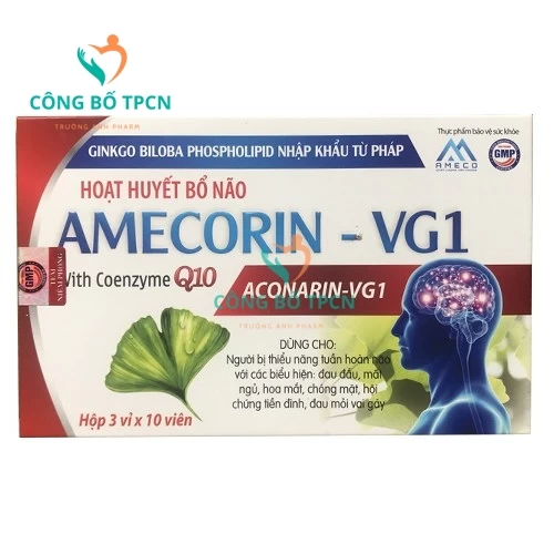 HOẠT HUYẾT BỔ NÃO AMECORIN – VG1 - Hỗ trợ tăng cường tuần hoàn não