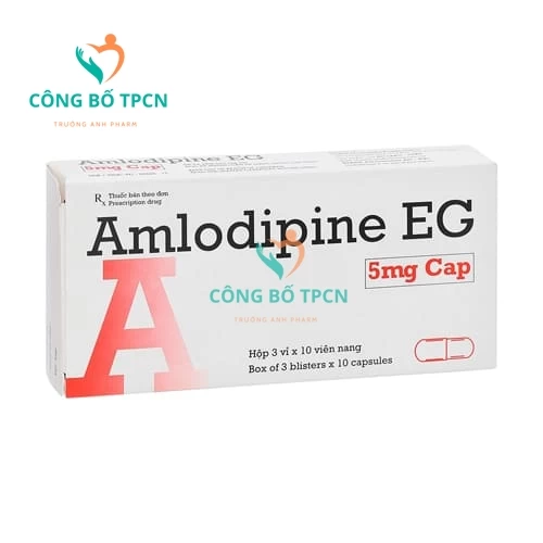 Amlodipine EG 5mg Cap - Thuốc điều trị cao huyết áp, đau thắt ngực