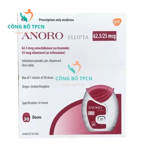 Anoro Ellipta 62.5/25mcg - Thuốc chống co thắt phế quản