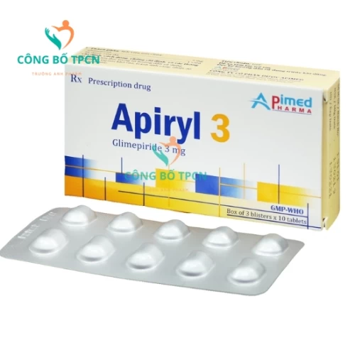 Apiryl 3 - Thuốc điều trị đái tháo đường type 2 của Apimed