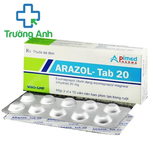 Arazol - Tab 20 - Thuốc điều trị trào ngược dạ dày thực quản của Apimed