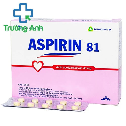 Aspirin 81 Agimexpharm - Thuốc phòng ngừa nhồi máu cơ tim, đột quỵ hiệu quả