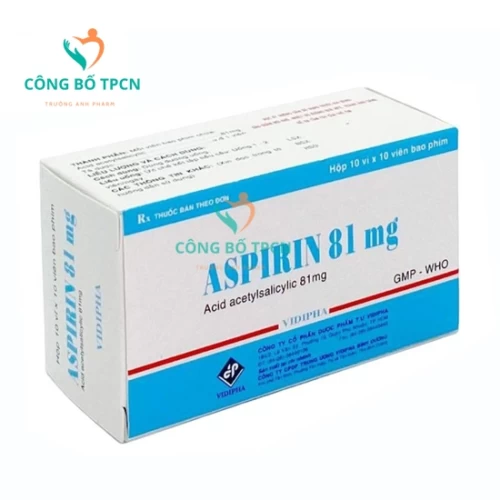 Aspirin 81mg Vidipha - Điều trị thứ phát nhồi máu cơ tim