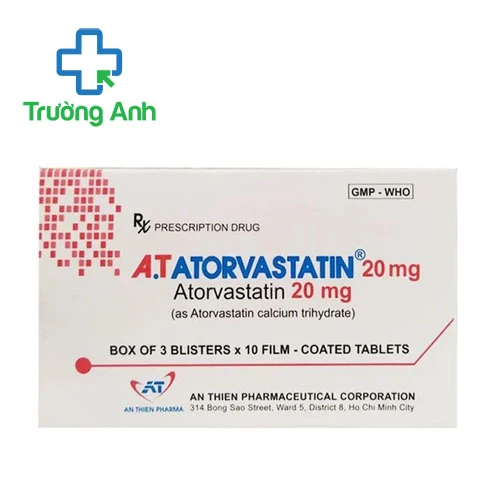 A.T Atorvastatin 20 mg - Thuốc phòng ngừa bệnh tim mạch hiệu quả