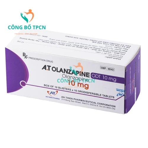 A.T Olanzapine ODT 10mg - Thuốc điều trị bệnh tâm thần, bệnh lưỡng cực hiệu quả