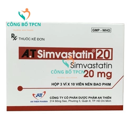 A.T Simvastatin 20 - Thuốc điều trị tăng Cholesterol máu hiệu quả của An Thiên