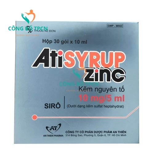 Atisyrup zinc - Hỗ trợ bổ sung kẽm hiệu quả cho cơ thể 