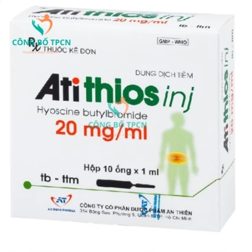 Atithios inj 20mg/1ml An Thiên - Ðiều trị co thắt đường tiêu hóa