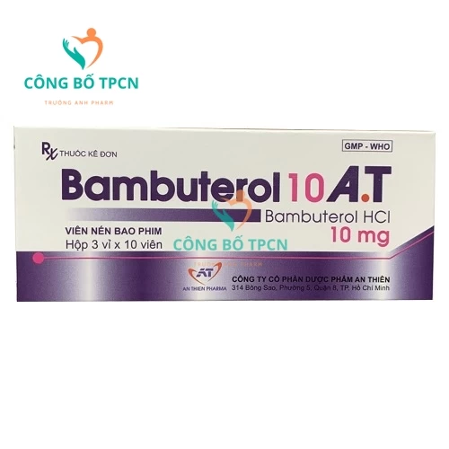 Bambuterol 10 A.T - Thuốc điều trị hen phế quản, viêm phế quản hiệu quả (10 hộp)