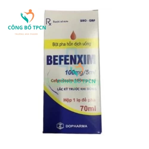 Befenxim 100mg/5ml Dopharma (60ml) - Thuốc điều trị nhiễm khuẩn hiệu quả