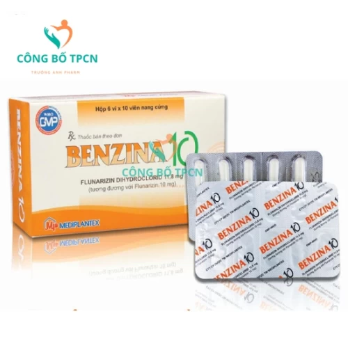 Benzina 10 - Thuốc điều trị đau nửa đầu, thiểu năng tuần hoàn não