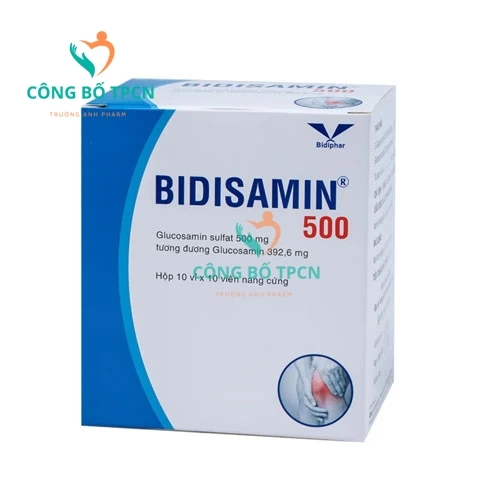 Bidisamin 500 Bidiphar - Thuốc giảm triệu chứng thoái hóa khớp gối hiệu quả