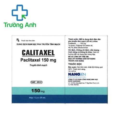 Calitaxel 150mg/25ml Nanogen - Thuốc điều trị ung thư biểu mô vú hiệu quả