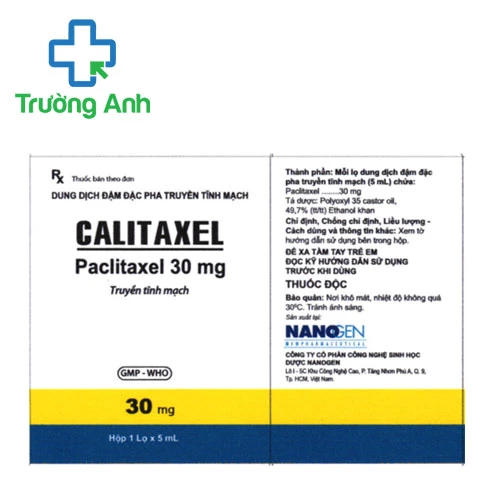 Calitaxel 30mg/5ml Nanogen - Thuốc điều trị ung thư biểu mô vú