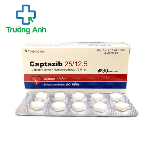 Captazib 25/12,5 Tipharco - Thuốc điều trị tăng huyết áp hiệu quả