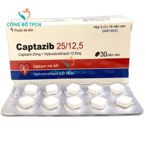 Captazib 25/12,5 Tipharco - Thuốc điều trị tăng huyết áp hiệu quả