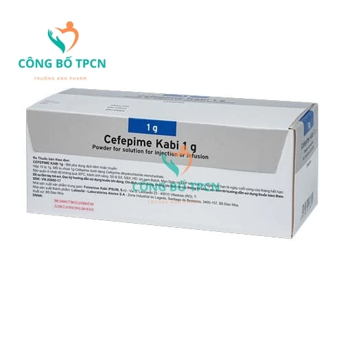 Cefepime Kabi 1g - Thuốc điều trị nhiễm khuẩn nặng của Bồ Đào Nha