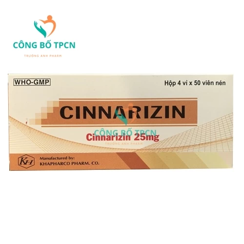 Cinnarizin 25mg Khapharco - Thuốc phòng say tàu xe