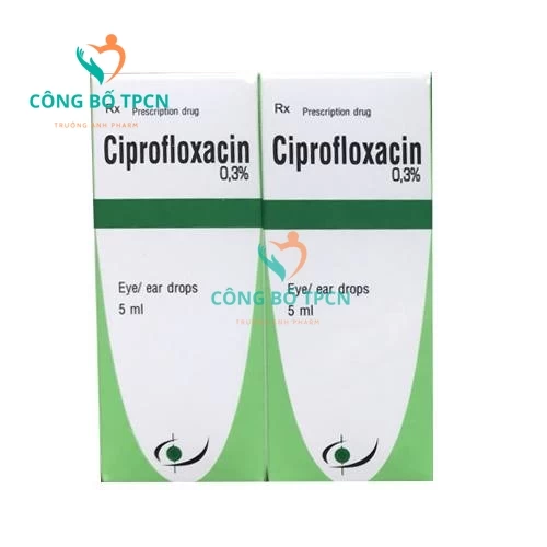 Ciprofloxacin 0,3% 5ml Bidiphar - Thuốc điều trị nhiễm khuẩn mắt hiệu quả (10 hộp)