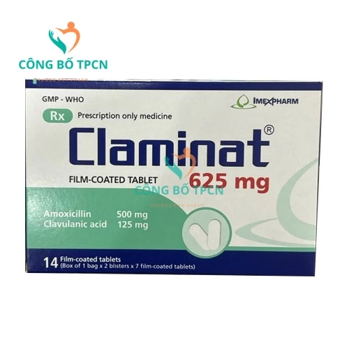 pms - Claminat 625 mg - Thuốc điều trị nhiễm khuẩn đường hô hấp của Imexpharm