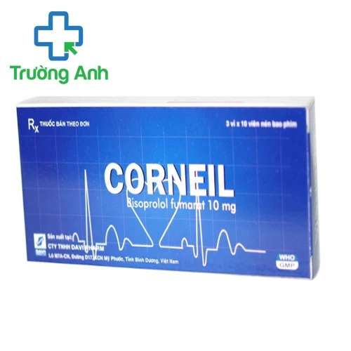 Corneil 10mg - Thuốc điều trị tăng huyết áp, đau thắt ngực của Davipharm