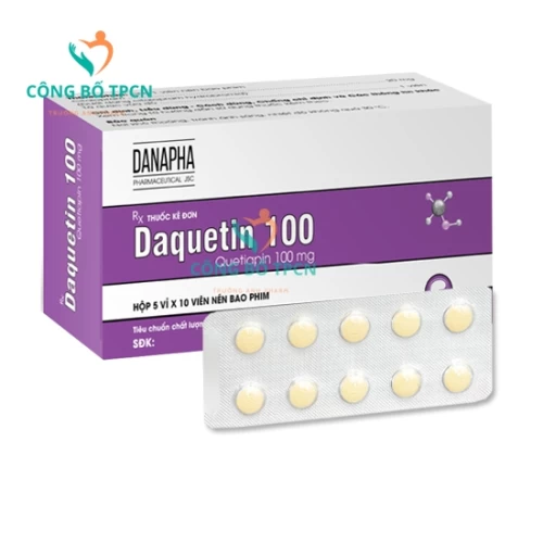 Daquetin 100 Danapha - Thuốc chỉ định điều trị rối loạn lưỡng cực