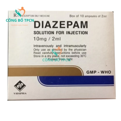 Diazepam 10mg/2ml Vidipha - Thuốc điều trị lo âu, trầm cảm