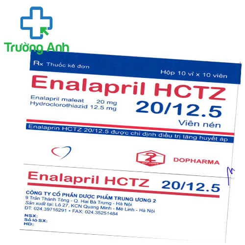 Enalapril HCTZ 20/12.5 Dopharma - Thuốc điều trị tăng huyết áp hiệu quả