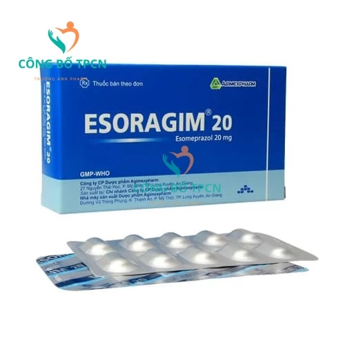 Esoragim 20 Agimexpharm - Thuốc điều trị loét dạ dày tràng