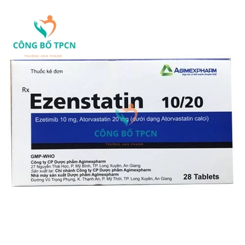 Ezenstatin 10/20 Agimexpharm - Thuốc điều trị tăng cholesterol máu