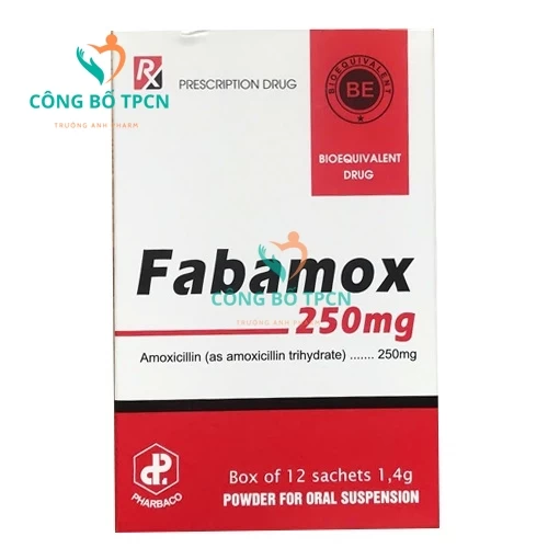 Fabamox 250mg - Thuốc bột điều trị nhiễm khuẩn của Pharbaco