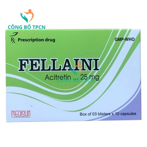 Fellaini 25mg - Thuốc da liễu điều trị vảy nến hiệu quả