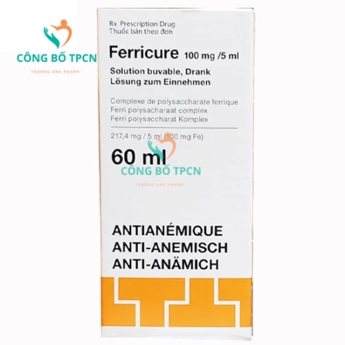 Ferricure 100mg/5ml  - Giúp trị thiếu sắt, thiếu máu do thiếu sắt