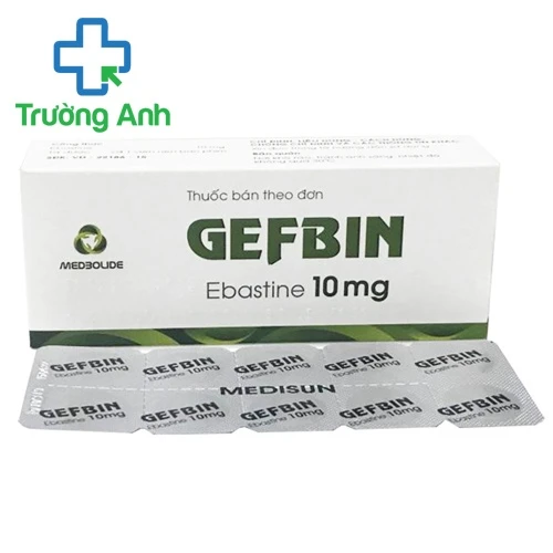 Gefbin 10mg - Thuốc điều trị viêm mũi dị ứng, mề đay mãn tính của Medisun