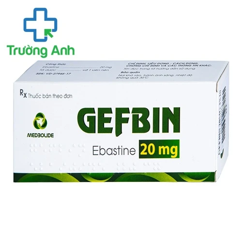 Gefbin 20mg - Thuốc điều trị viêm mũi dị ứng, mề đay mãn tính của Medisun