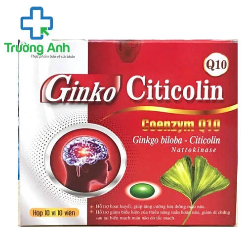 Ginko Citicolin Coenzym Q10 (đỏ) - Giúp tăng cường tuần hoàn máu não hiệu quả