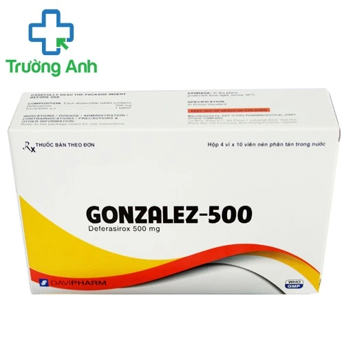 Gonzalez-500 Davipharm - Điều trị nhiễm độc sắt mãn tính thứ phát