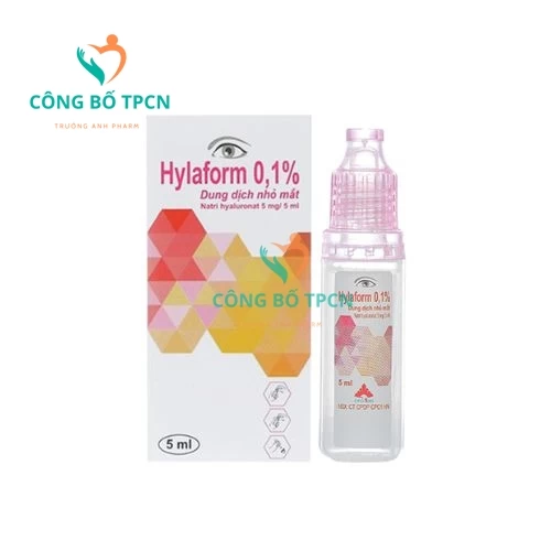 Hylaform 0,1% - Dung dịch nhỏ trị khô mắt, rối loạn mô giác mạc